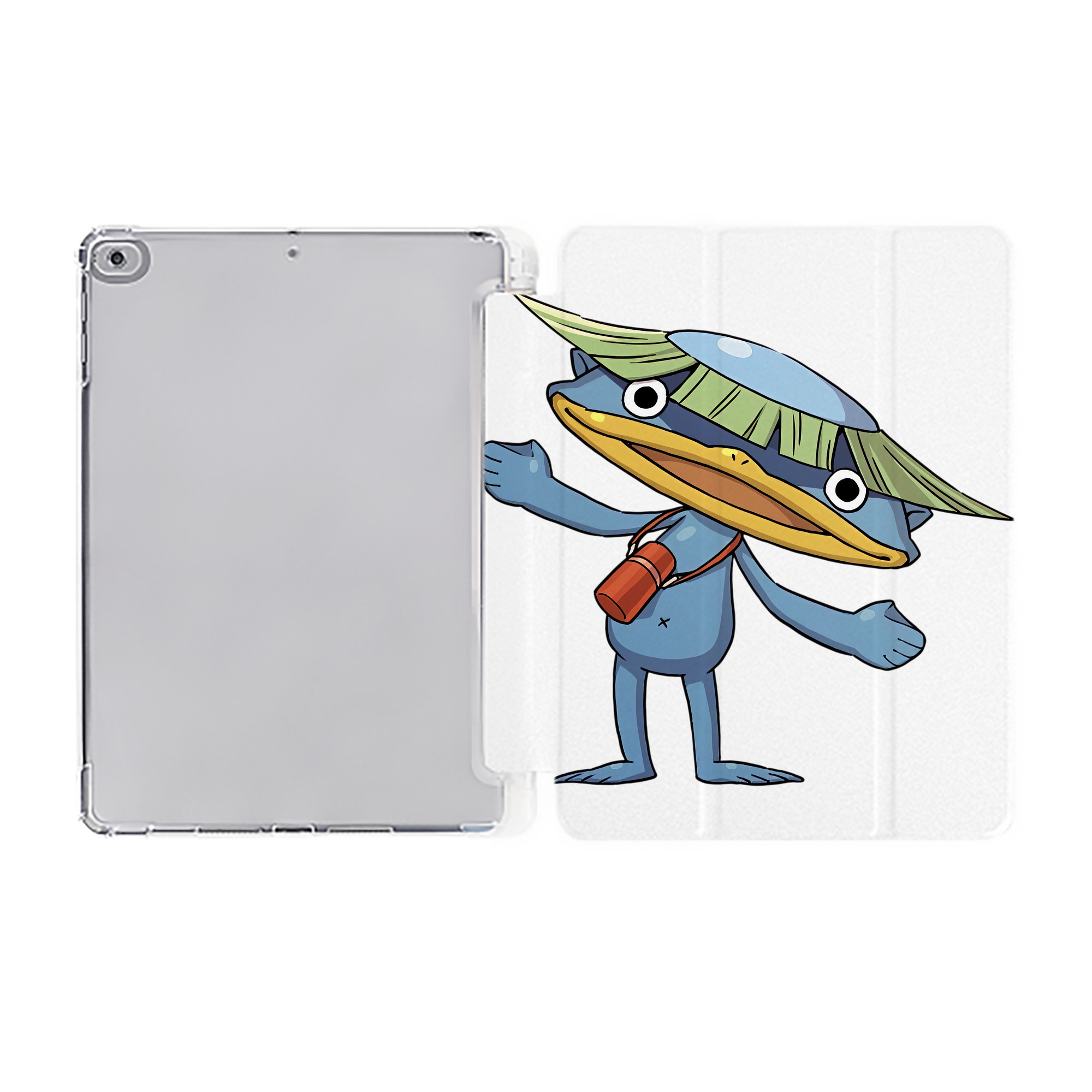 （画像用） 妖怪ウォッチ Yo-kai Watch IPad ケース ペン収納付き 三つ折りスタンド PUレザー×シリコン 対応機種9.5/10.5/10.9インチ